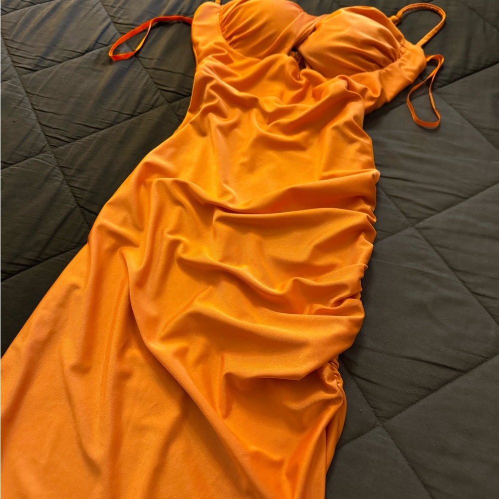 Windsor Bright Orange Asymmetrical Dress - Picture 9 of 12